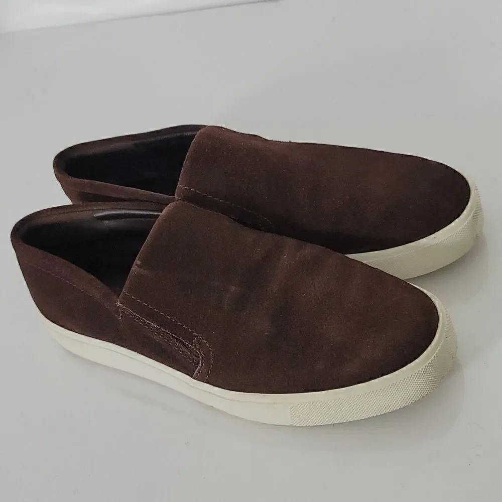 Vince Brown Suede Slip Ons